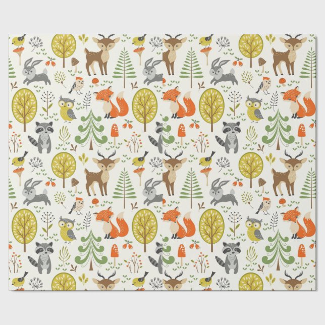 Forest and Woodland Animals  Wrapping Paper (Seam)