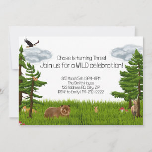 Forest Animal Birthday Party, Kids Birthday Invitation