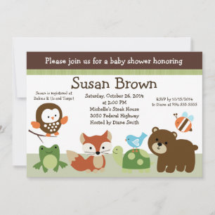 Forest Animal Friends Baby Shower Invitation