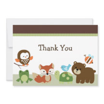 Forest Animal Friends Baby Shower Thank you card