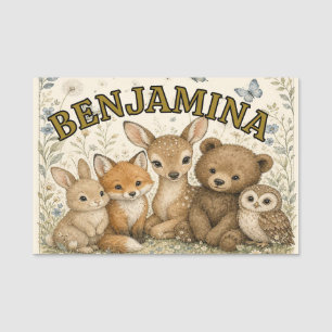 Forest Animal Friends Woodland Adventure Name Tag