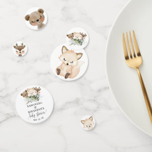 Forest Animal Greenery Baby Shower Confetti