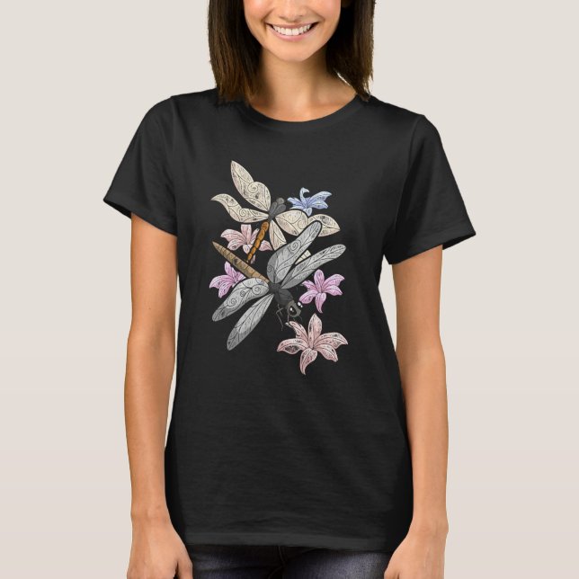 Forest Animal Insect Wildlife Colourful Dragonfly T-Shirt (Front)