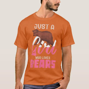 Forest Animal Lover Brown Bear Women Girls Bear T-Shirt