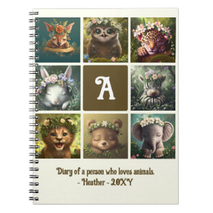 Forest Animal Lover Illustration Daily Diary Notebook