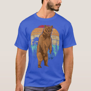 Forest Animal Lover Wildlife Brown Bear Retro Natu T-Shirt