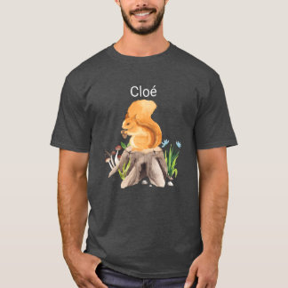Forest animal squirrel with name Clo vintage T-Shirt