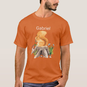 Forest animal squirrel with name Gabriel funny T-Shirt