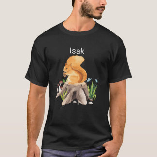 Forest animal squirrel with name Isak friends T-Shirt