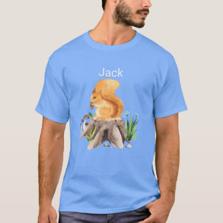Forest animal squirrel with name Jack boy T-Shirt