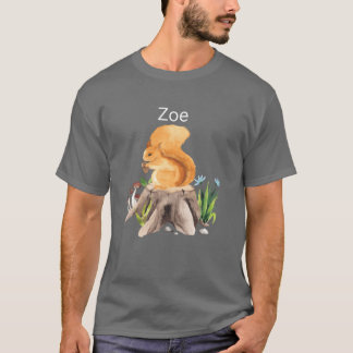 Forest animal squirrel with name Zoe gift T-Shirt