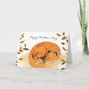 forest animal woodland fox mothers day card
