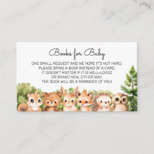 Forest Animals Baby Boy Shower Book Request Enclosure Card