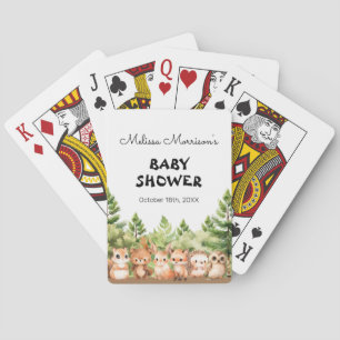 Forest Animals Baby Boy Shower Party Game Playing Cards