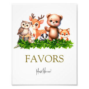 Forest animals baby Favours sign