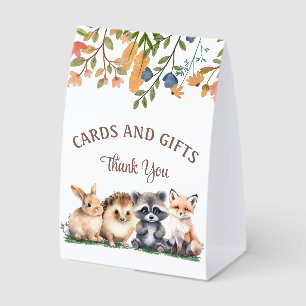 forest animals baby shower cards and gifts