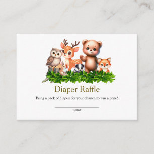 Forest Animals Baby Shower Diaper Raffle cards