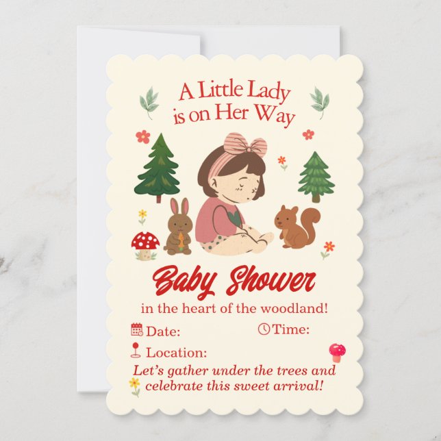 Forest Animals Baby Shower Invitation (Front)