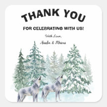 Forest Animals Baby Shower Square Sticker