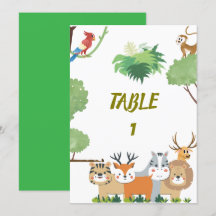 Forest Animals Baby Shower table numbers
