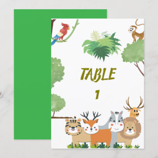 Forest Animals Baby Shower table numbers