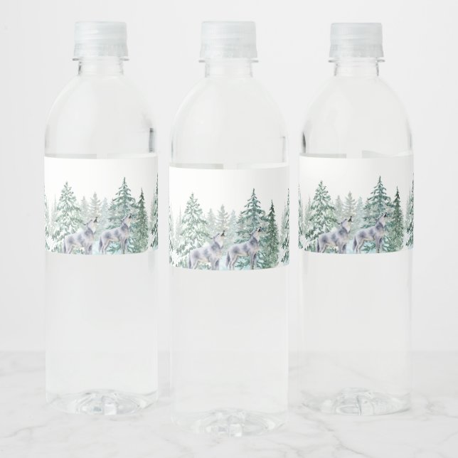Forest Animals Baby Shower Water Bottle Label (Bottles)