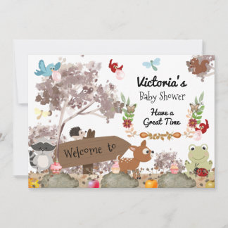 Forest Animals Baby welcome  Invitation
