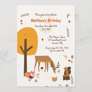 Forest Animals Birthday Party Invitation