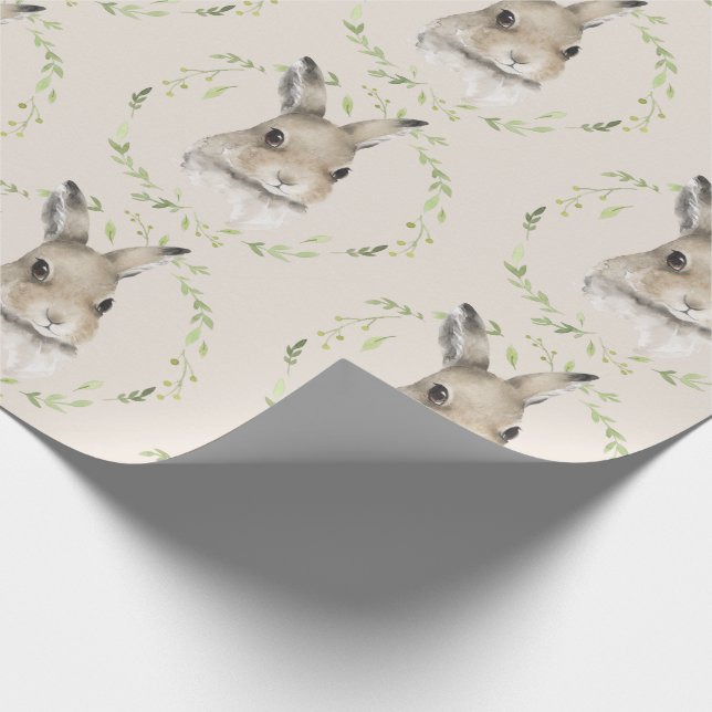 Forest Animals Bunny Rabbit Wrapping Paper (Corner)