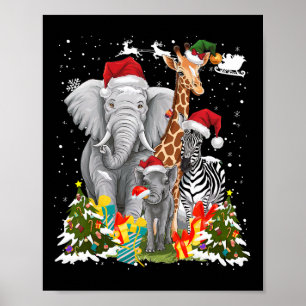 Forest Animals Christmas Idea Kids Jungle Animal C Poster