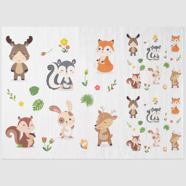 Forest Animals Collection 2 Decoupage Tissue Paper (Front)