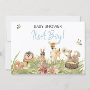 *~* Forest Animals Cute Woodland Baby Boy Shower Invitation