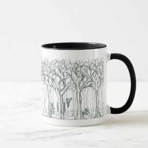 Forest Animals Deer Rabbits Winter Trees Art Mug