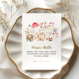 Forest Animals Diaper Raffle Baby Shower Card