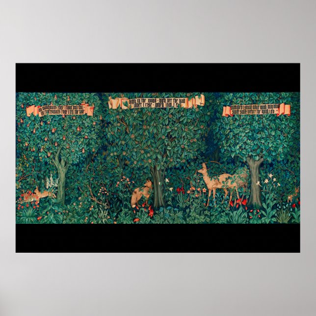 Forest Animals,Does, W.Morris Digital elaboration Poster (Front)