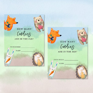 Forest animals - guess how many candies enclosure card