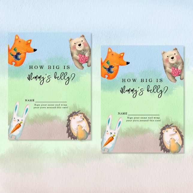 Forest animals - how big is mummy's belly enclosure card (Creator Uploaded)