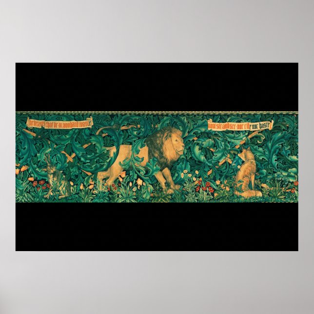 Forest Animals,Lion, W.Morris Digital elaboration Poster (Front)