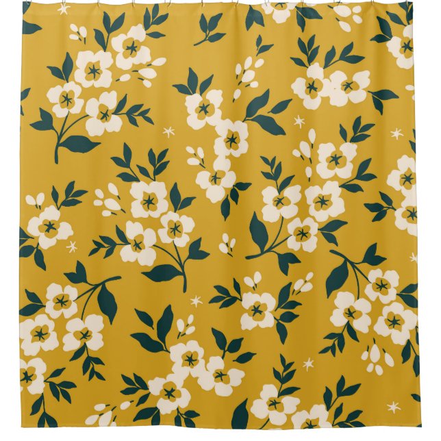 Forest animals, masks, virus pattern. shower curtain (Front)