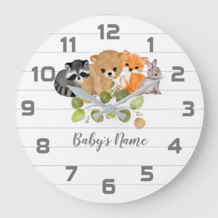 Forest Animals Nursery Decor Wall Clock