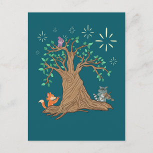 Forest Animals Playing Music   Woodland Folk Art  Postcard