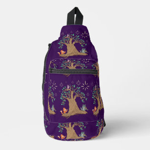 Forest Animals Playing Music   Woodland Folk Art Sling Bag