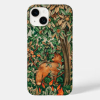 FOREST ANIMALS Red Fox,Pheasant,Green Floral