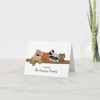 Forest Animals Thank You Note Card │ Folded