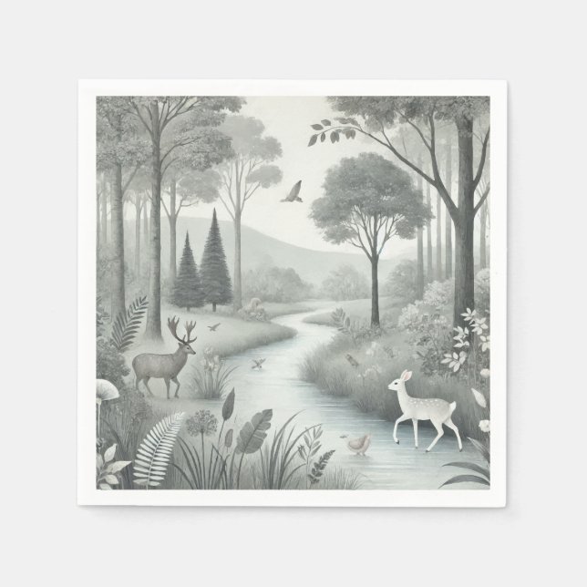 Forest animals vintage napkin (Front)
