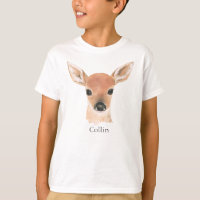Forest Animals Watercolor Deer Typography Name