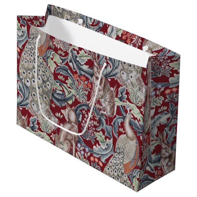 Forest Animals, William Morris Large Gift Bag (Front Angled)