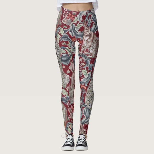 Forest Animals, William Morris Leggings (Front)
