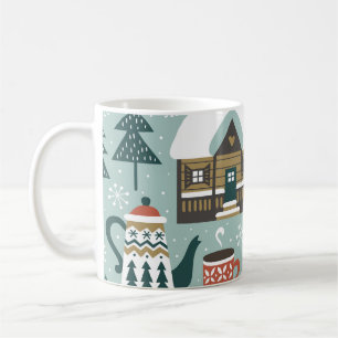 Forest Animals: Winter Vintage Seamless. Coffee Mug