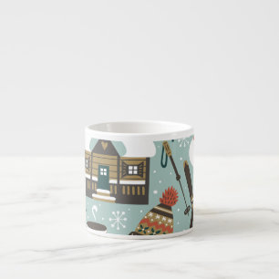 Forest Animals: Winter Vintage Seamless. Espresso Cup